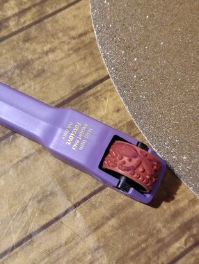 Purple Handheld Decorative Embossing Roller with Terracotta Pattern Wheel